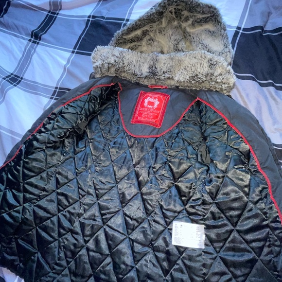 EDC Esprit Military Bomber Jacket Fur Hood Women’s Size M - Picture 5 of 12